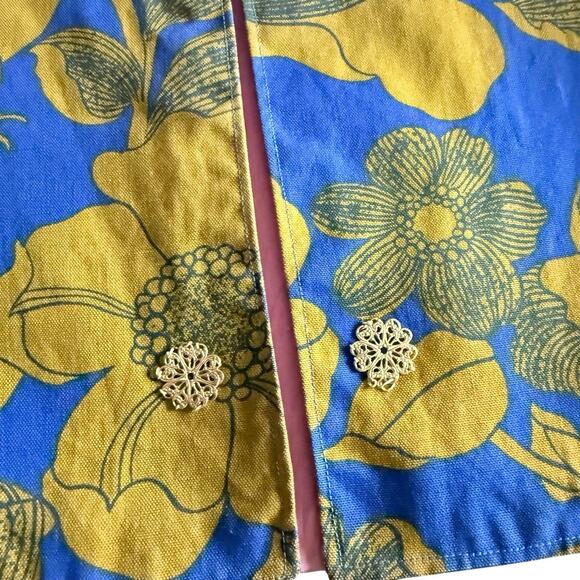 Diego New York Vintage Brocade Vest Floral Gold Closure Size S/M - Picture 9 of 13